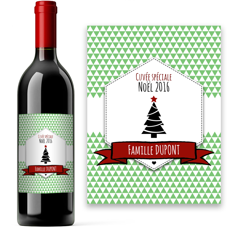 Etiquette de vin personnalisée vintage Noël