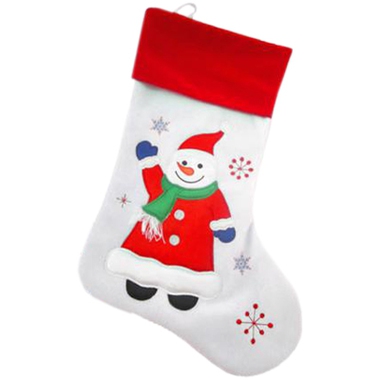 Chaussette de Noël blanche bonhomme Chaussette de Noël blanche bonhomme