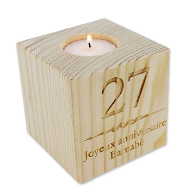 Bougeoir en bois personnalisé forme cube Bougeoir en bois personnalisé forme cube