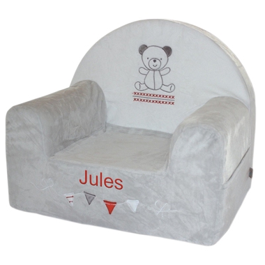Fauteuil club bébé petit ours brodé Fauteuil club bébé petit ours brodé
