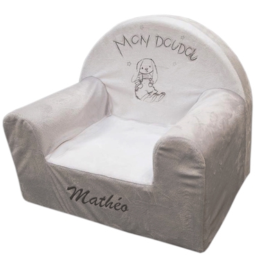 Fauteuil club bébé lapinou brodé Fauteuil club bébé lapinou brodé