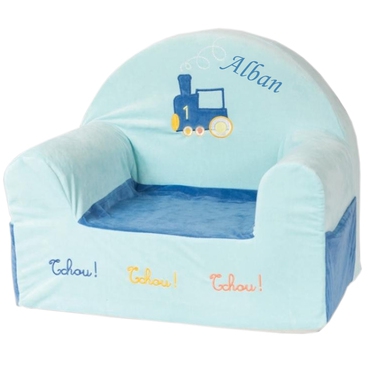Fauteuil club bébé petit train brodé Fauteuil club bébé petit train brodé