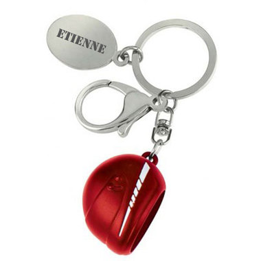 Porte-clés casque moto rouge gravé Porte-clés casque moto rouge gravé
