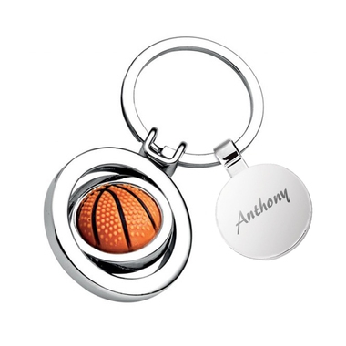 Porte-clés ballon de basket médaille gravée Porte-clés ballon de basket médaille gravée