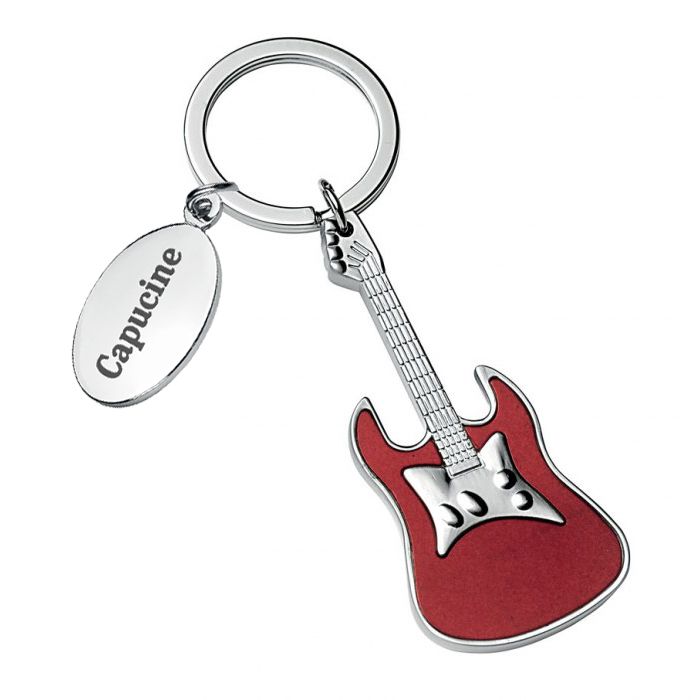 Porte-clés personnalisé guitare rouge