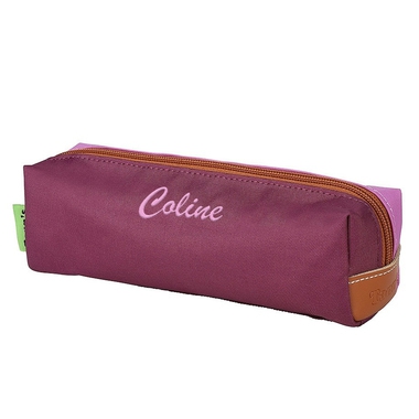 Trousse Tann's bicolore mauve et violet brodée Trousse Tann's bicolore mauve et violet brodée