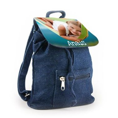 Sac à dos photo en jean personnalisé Sac à dos photo en jean personnalisé