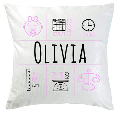 Coussin heureux événement personnalisé Coussin heureux événement personnalisé