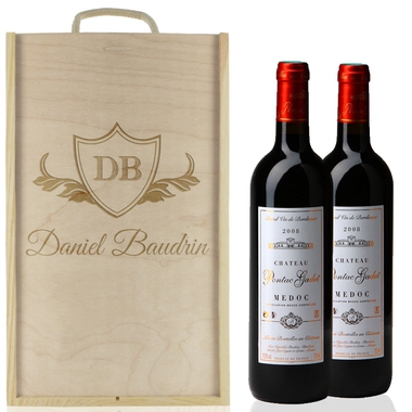 Caisse à vin 2 bouteilles personnalisée Caisse à vin 2 bouteilles personnalisée