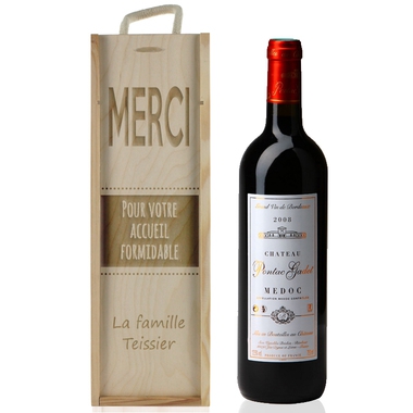 Caisse a vin graphique gravée Caisse a vin graphique gravée