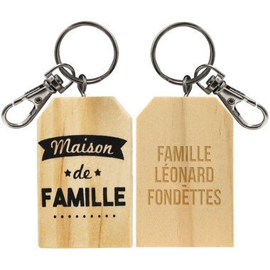 porte-cles en bois maison de famille grave porte-cles en bois maison de famille grave