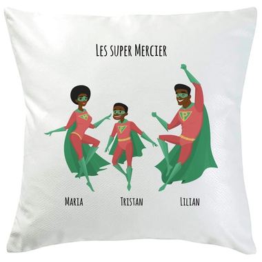 Coussin super famille personnalisé Coussin super famille personnalisé