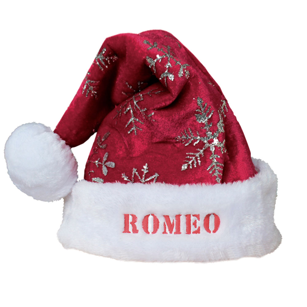 Bonnet de Noël paillettes et velours