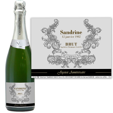Bouteille de champagne personnalisée avec prénom Bouteille de champagne personnalisée avec prénom