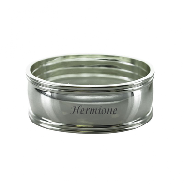 Rond de serviette métal argenté gravé Rond de serviette métal argenté gravé