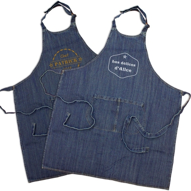 Tablier denim personnalisé label Tablier denim personnalisé label
