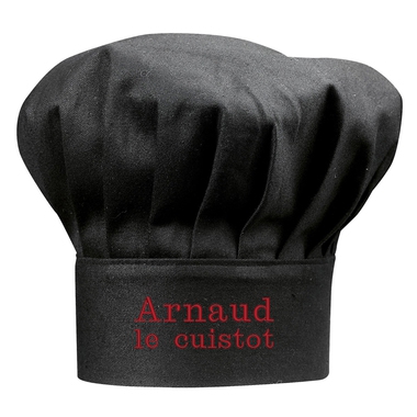 Toque noire brodée prénom Toque noire brodée prénom