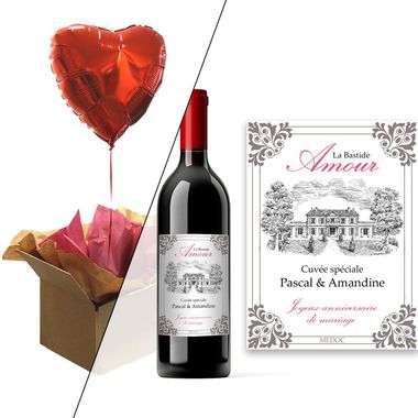 Duo-bouteille-de-vin-et-ballon-coeur Duo-bouteille-de-vin-et-ballon-coeur