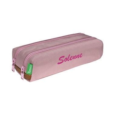Trousse rose double brodée tann's Trousse rose double brodée tann's