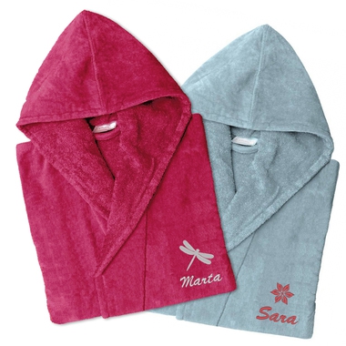 Peignoir velour femme brodé