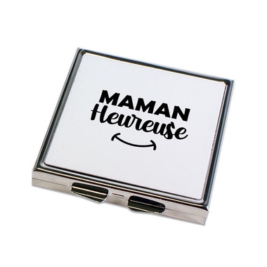 Miroir de poche Maman heureuse plat Miroir de poche Maman heureuse plat