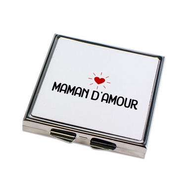Miroir de poche Maman d'amour plat Miroir de poche Maman d'amour plat