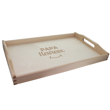 Plateau gravé Papa heureux Plateau gravé Papa heureux
