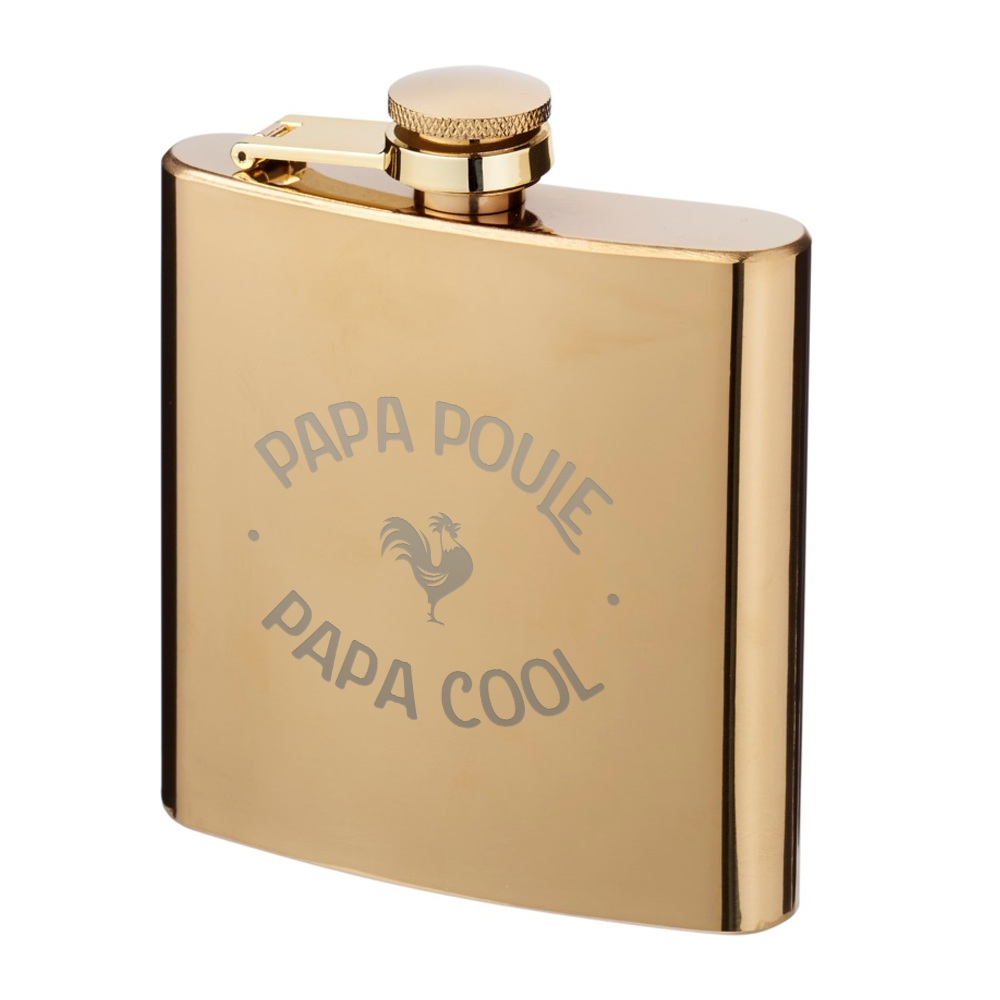 Flasque dorée Papa Poule - Cool