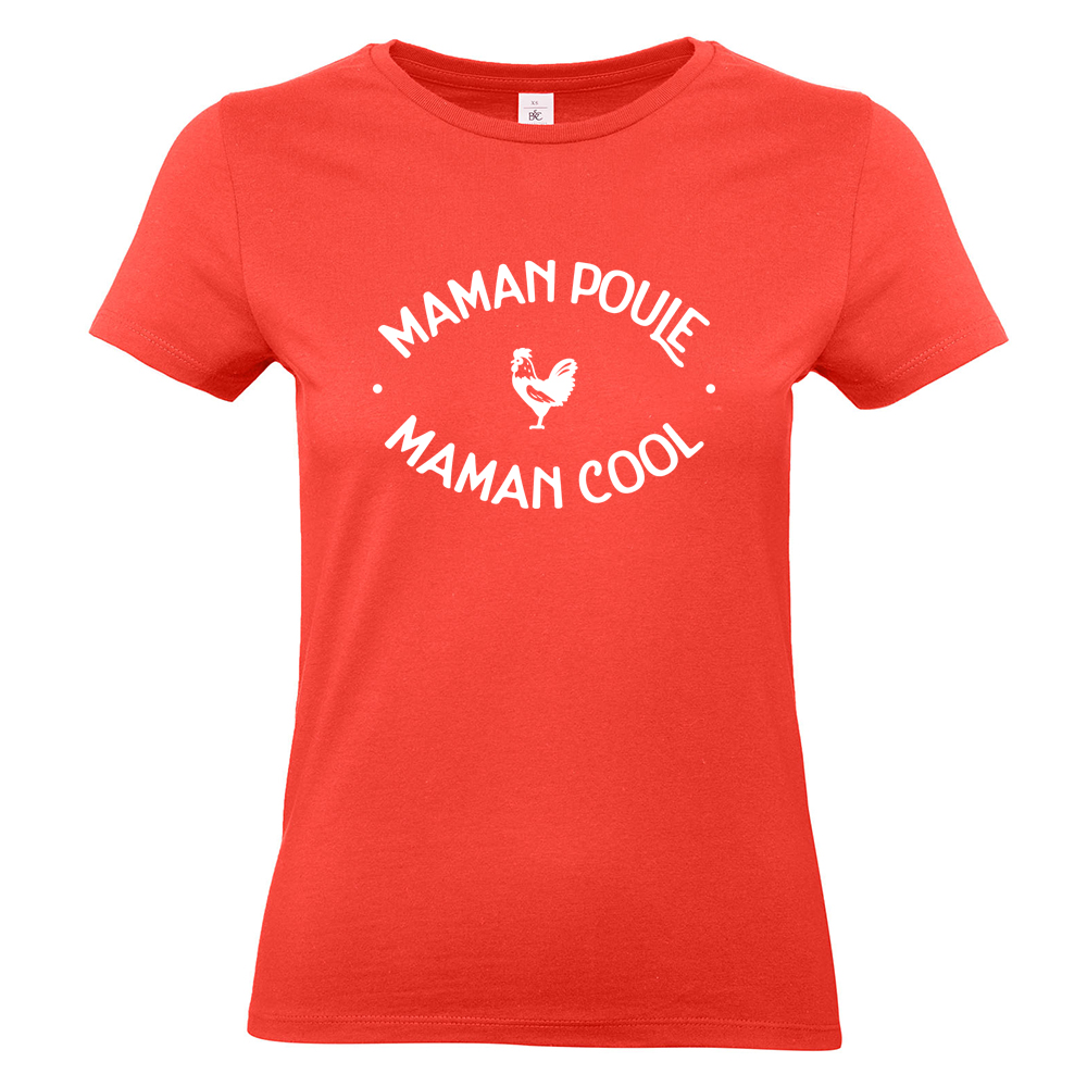 T-shirt femme corail Maman Poule Maman Cool