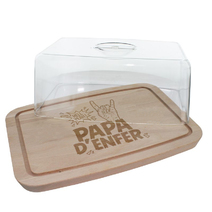 Plateau à fromages avec cloche Papa d'Enfer