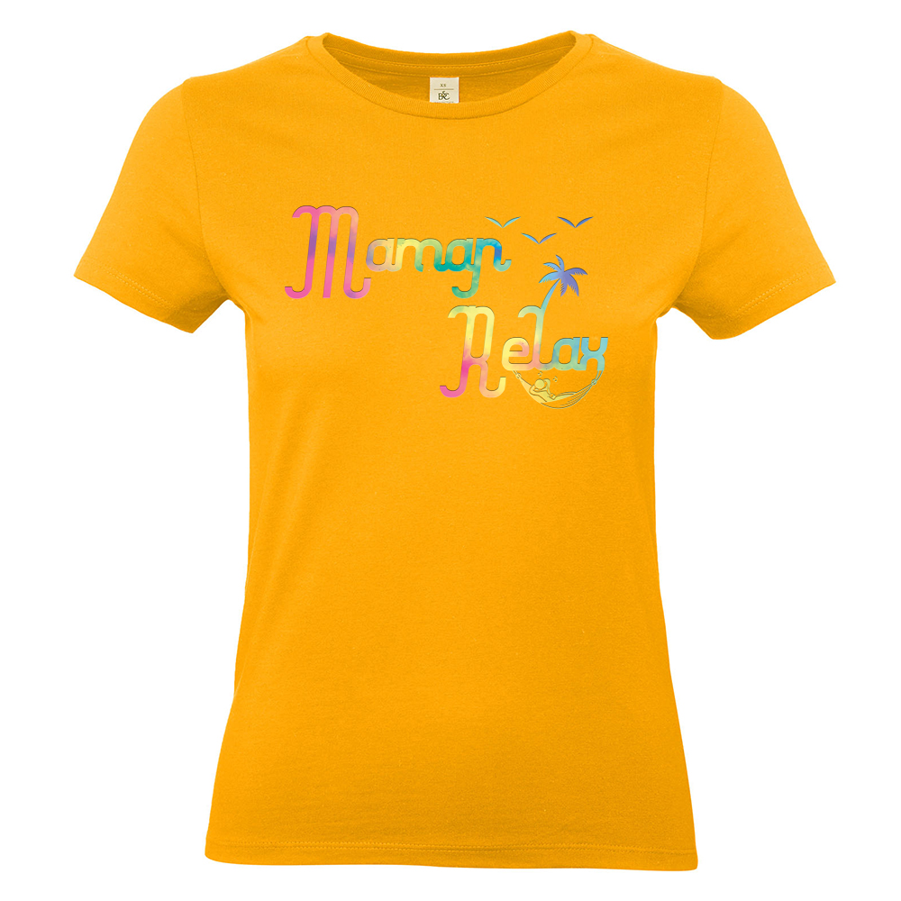 T-shirt femme abricot Maman Relax