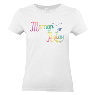 T-shirt femme blanc Maman Relax T-shirt femme blanc Maman Relax
