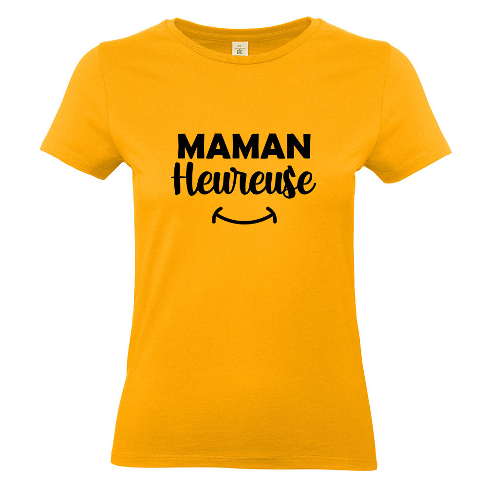 T-shirt femme abricot Maman heureuse