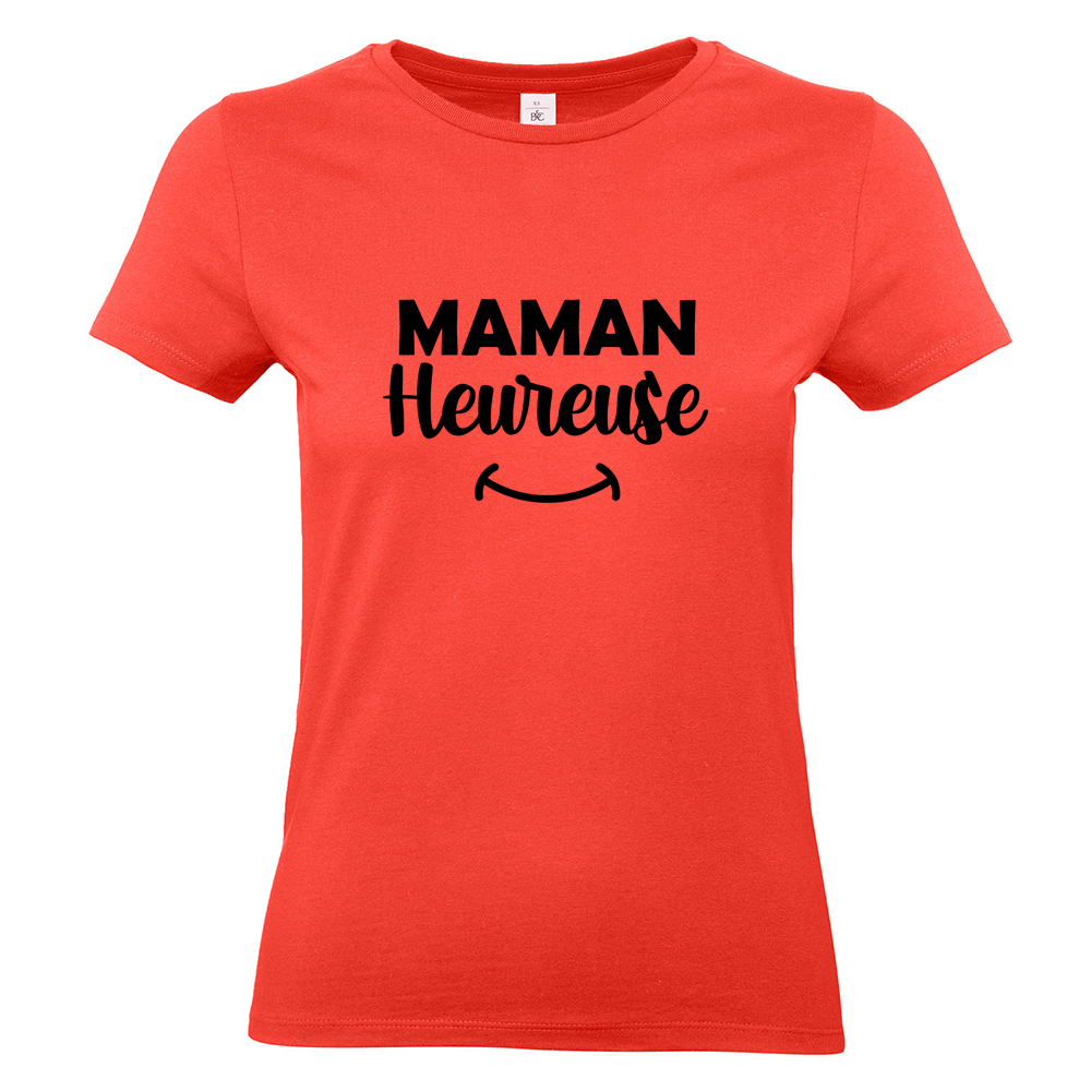 T-shirt femme corail Maman heureuse