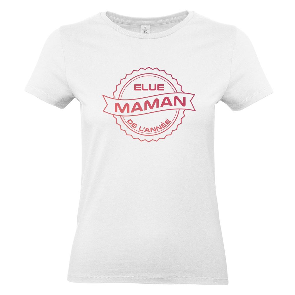 T-shirt femme blanc Maman de l'année