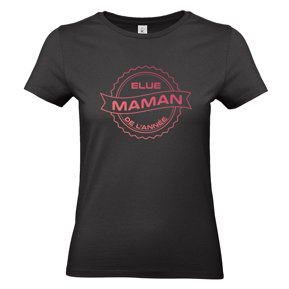T-shirt femme noir Maman de l'année
