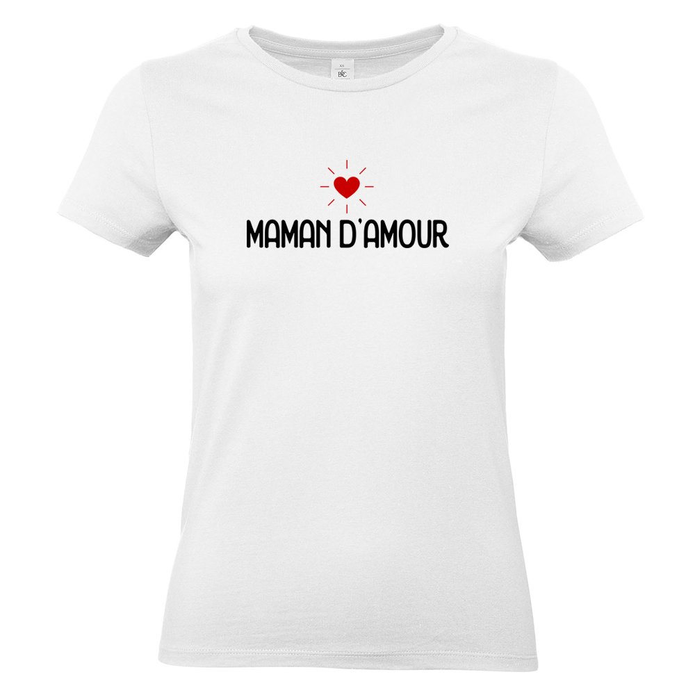 T-shirt femme blanc Maman d'amour