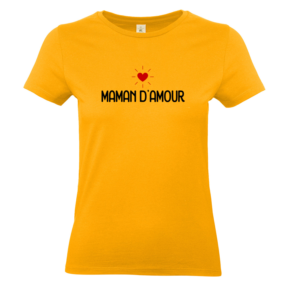 T-shirt femme abricot Maman d'amour