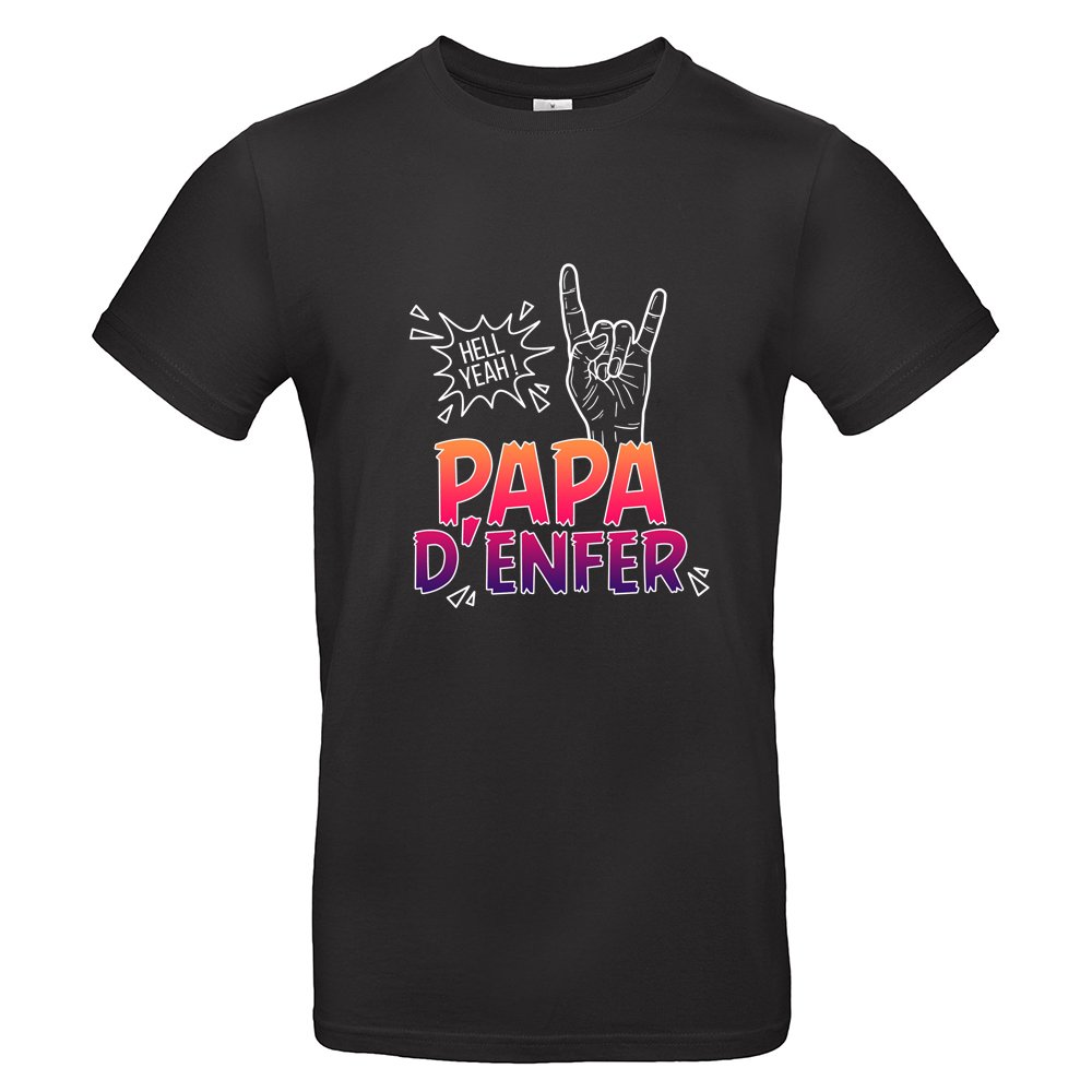 T-shirt noir Papa d'enfer