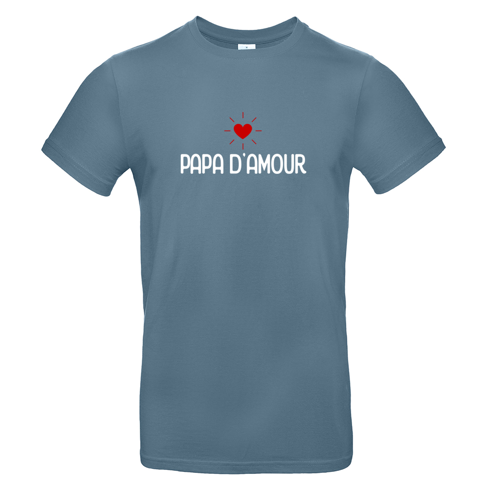 T-shirt bleu Papa d'amour