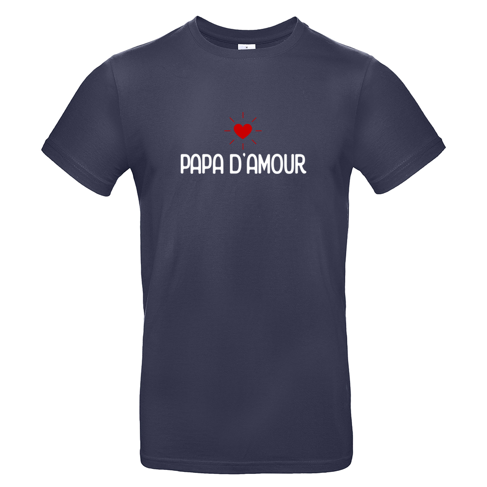 T-shirt bleu marine Papa d'amour