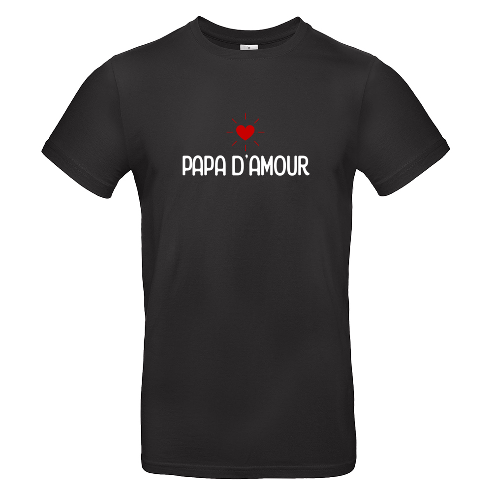 T-shirt noir Papa d'amour