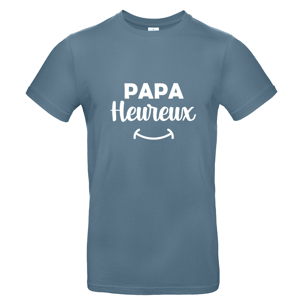 T-shirt bleu papa heureux