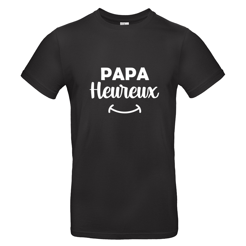 T-shirt noir papa heureux