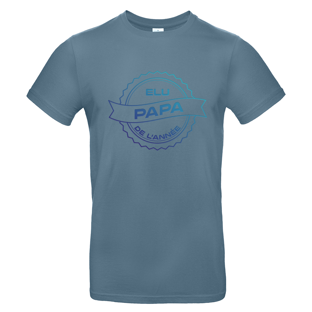 T-shirt bleu Elu papa de l'année