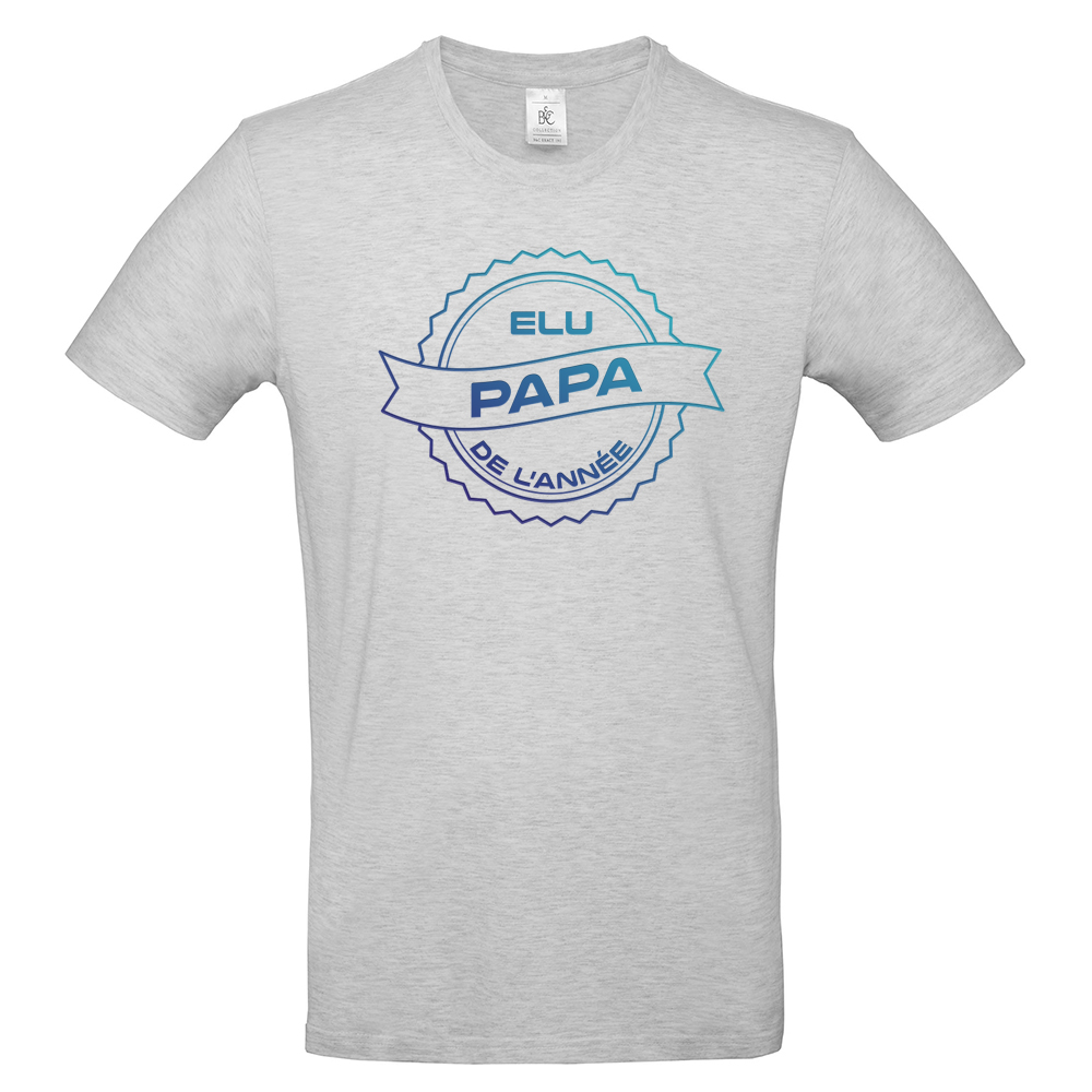 T-shirt gris Elu papa de l'année