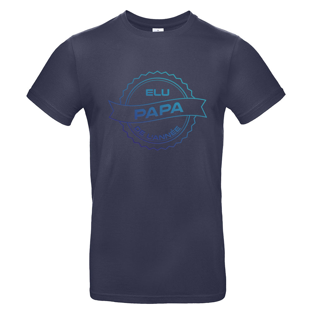 T-shirt bleu marine Elu papa de l'année