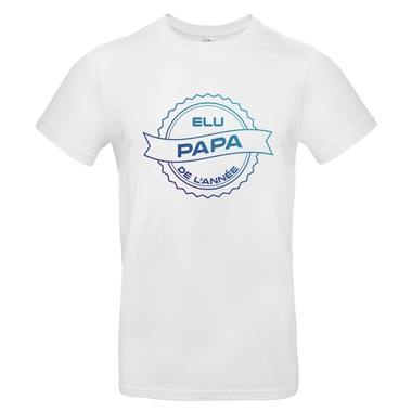 T-shirt blanc Elu papa de l'année T-shirt blanc Elu papa de l'année