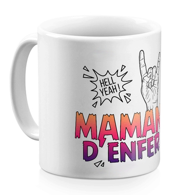 Mug céramique blanc Maman d'Enfer Mug céramique blanc Maman d'Enfer