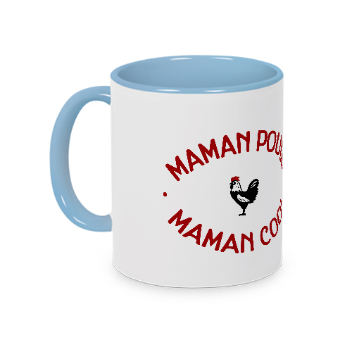 Mug bleu Maman Poule Maman Cool
